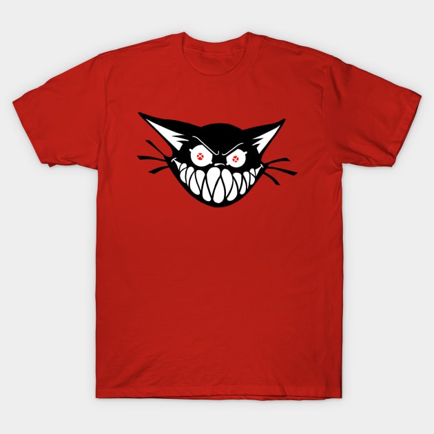 Halloween black cat T-Shirt by Sinister Motives Designs